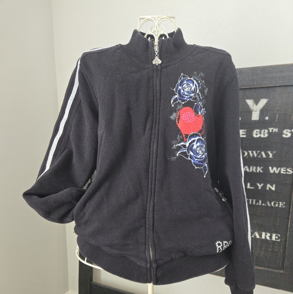 Rock&Roll Cowgirl Lined Zip Sweatshirt Jacket